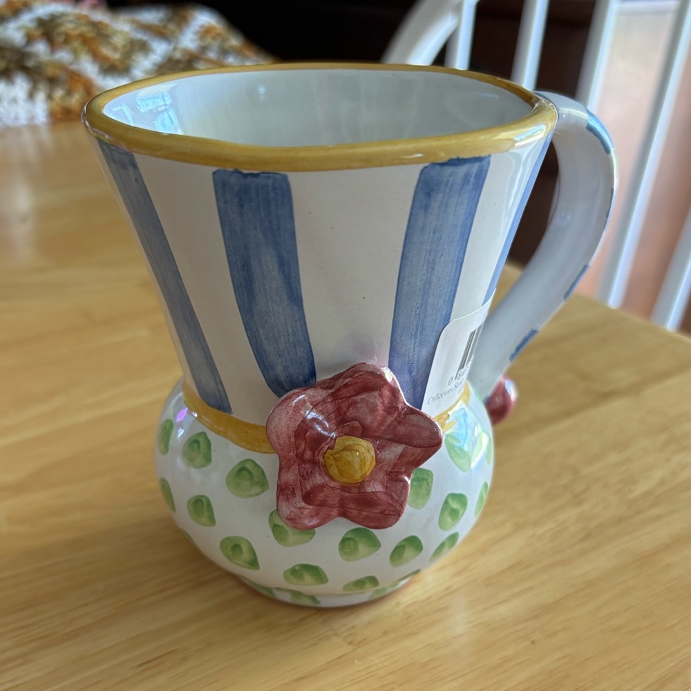 Mackenzie-Childs Posy Ceramic Mug - limited Mug Collectors Series - April - Picture 2 of 9